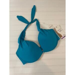 NWT Coco Reef Womens Capri Blue Push Up Underwire Swim Bra Bikini Top Size 38D